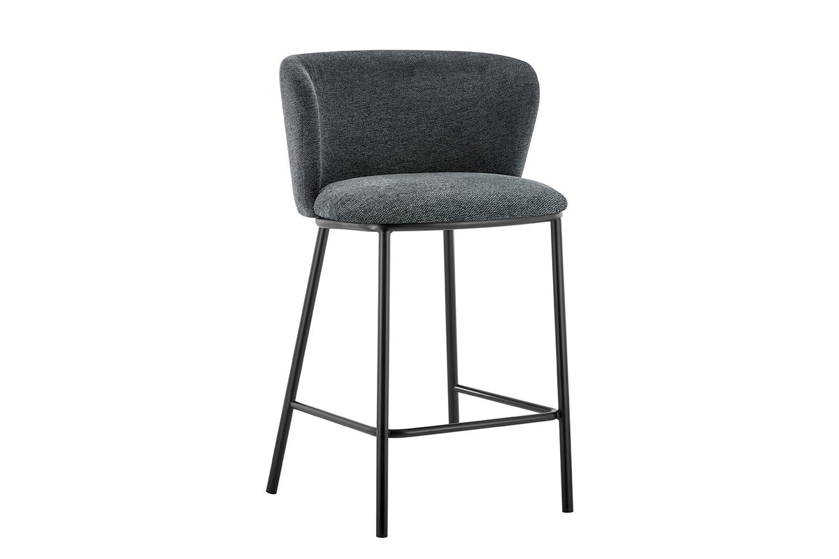 Counterstoel Arthur Stof Donkergrijs – breedte 53 cm, diepte 50.5 cm en hoogte 88.5 cm – aanzicht 4