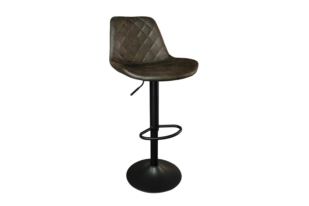 Barstoel Madrid PU Donkerbruin – breedte 49 cm, diepte 54 cm en hoogte 89-110 cm – aanzicht 3
