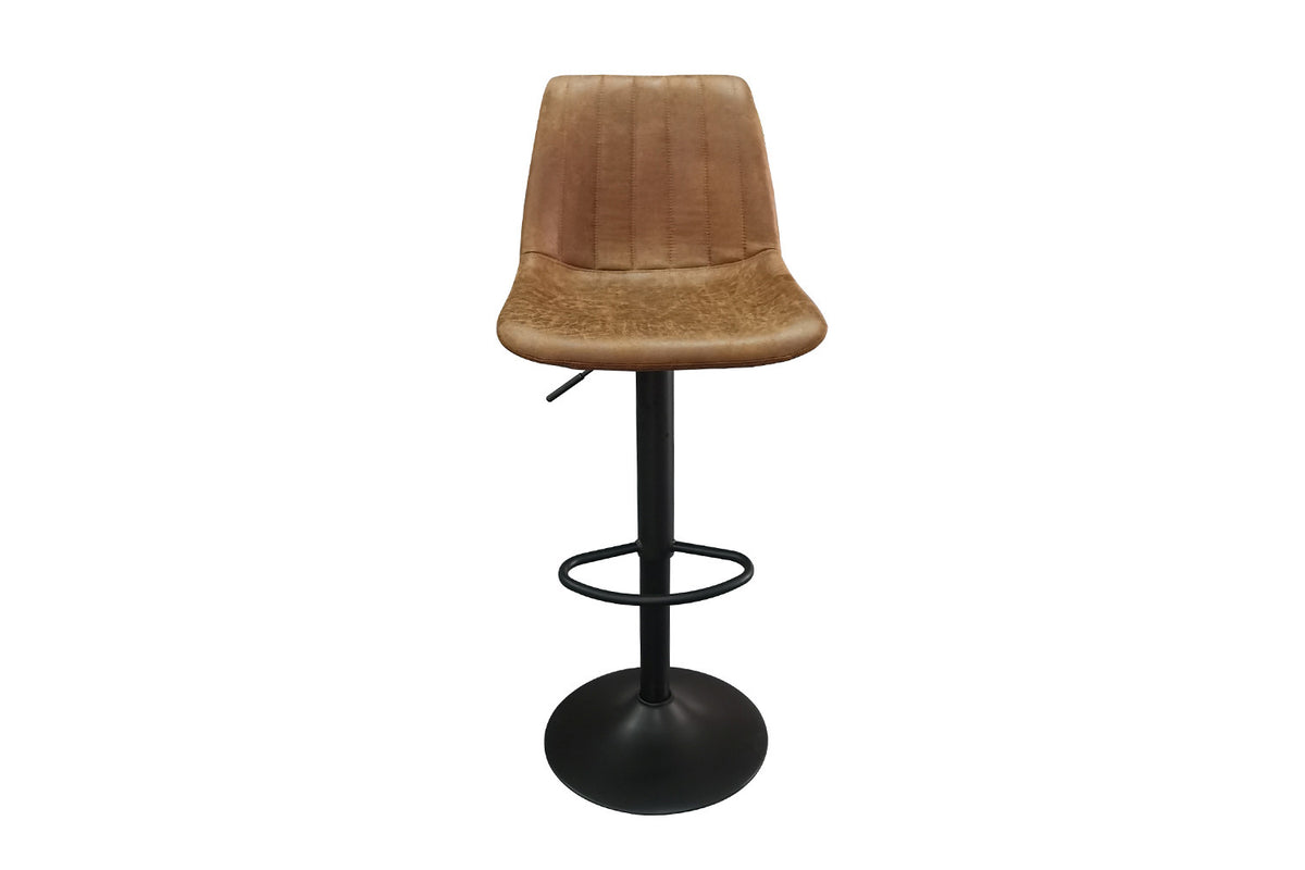 Barstoel Barcelona PU Cognac – breedte 43 cm, diepte 50 cm en hoogte 89-110 cm – aanzicht 4
