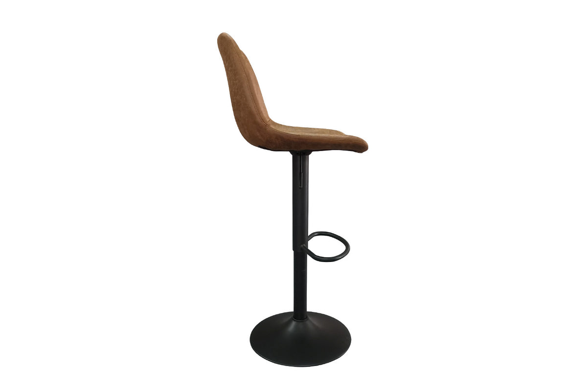 Barstoel Barcelona PU Cognac – breedte 43 cm, diepte 50 cm en hoogte 89-110 cm – aanzicht 6