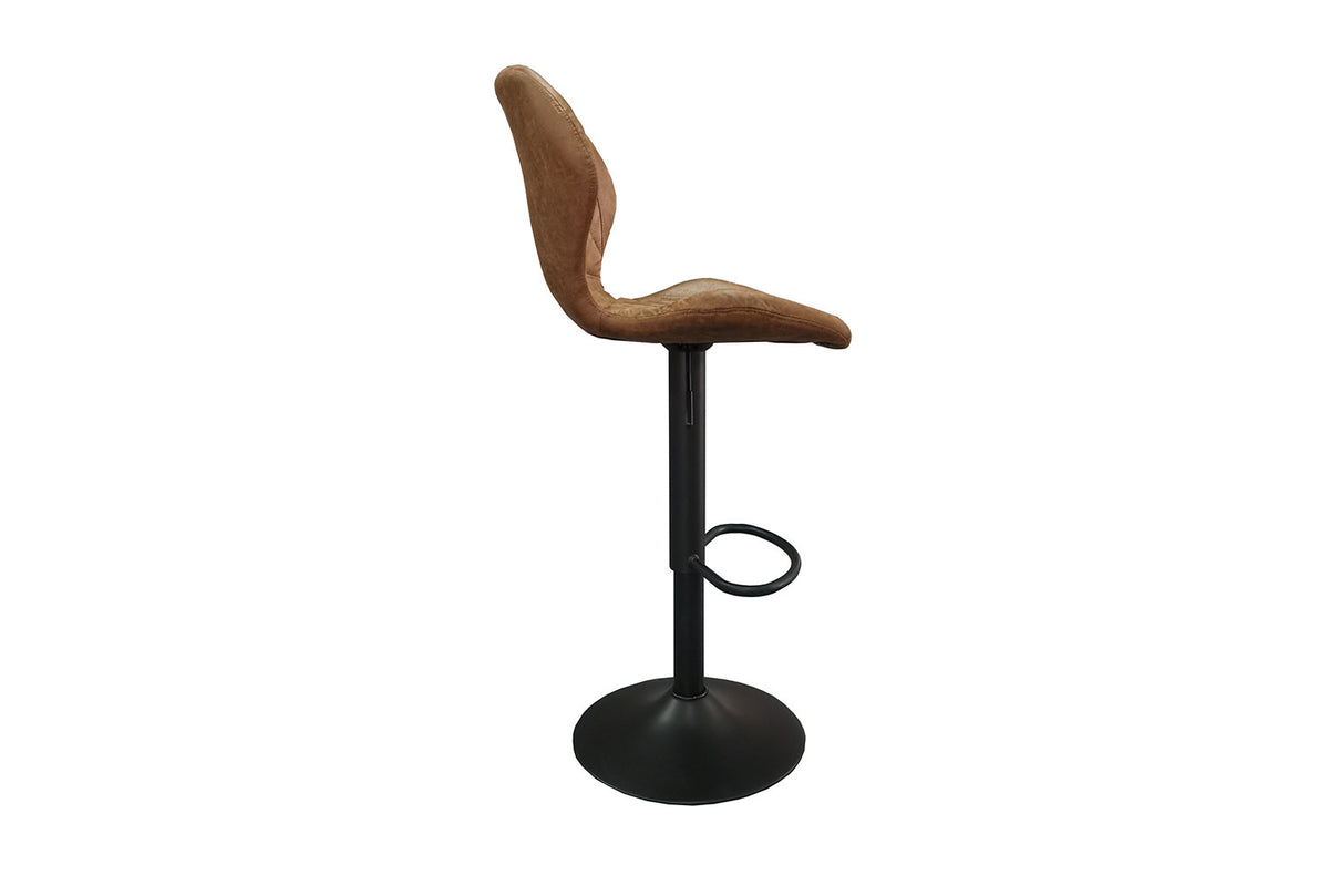 Barstoel Malaga PU Cognac – breedte 48 cm, diepte 52 cm en hoogte 90-111 cm – aanzicht 5