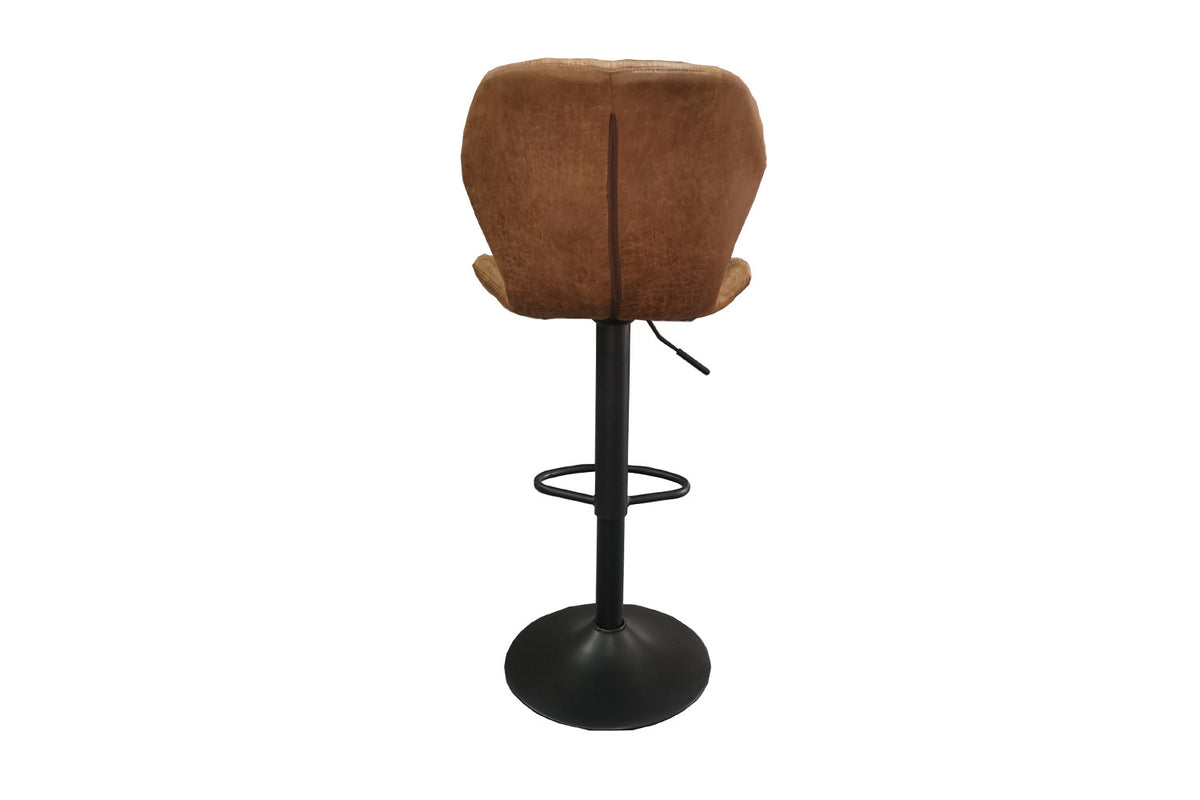 Barstoel Malaga PU Cognac – breedte 48 cm, diepte 52 cm en hoogte 90-111 cm – aanzicht 6
