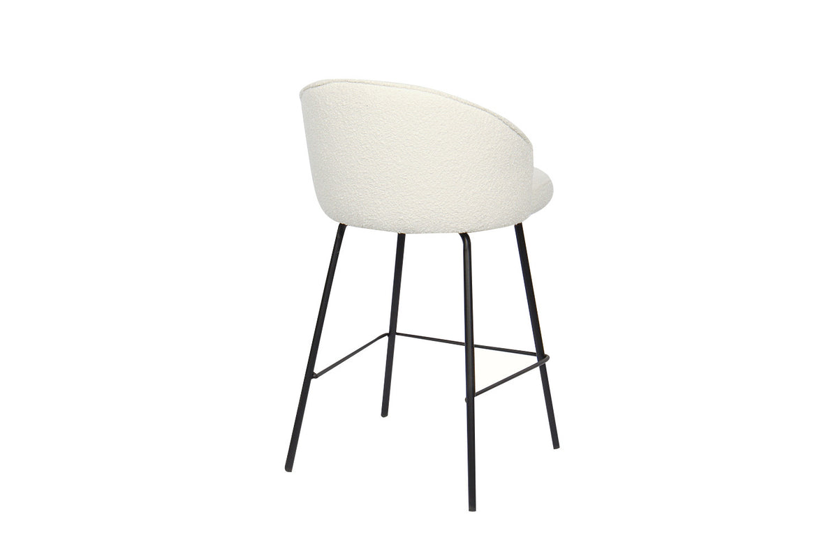 Counterstoel June Bouclé Wit – breedte 52 cm, diepte 51 cm en hoogte 87 cm – aanzicht 6
