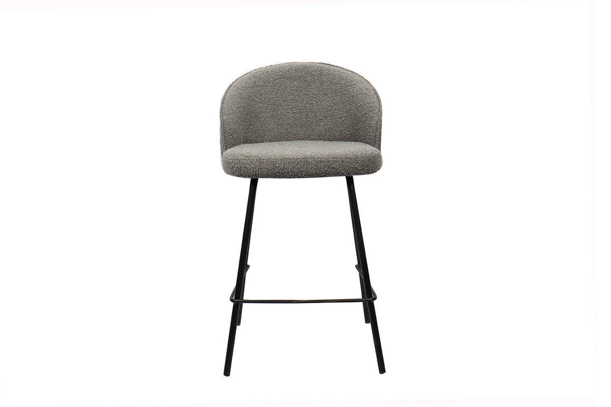 Counterstoel June Bouclé Grijs – breedte 52 cm, diepte 51 cm en hoogte 87 cm – aanzicht 3