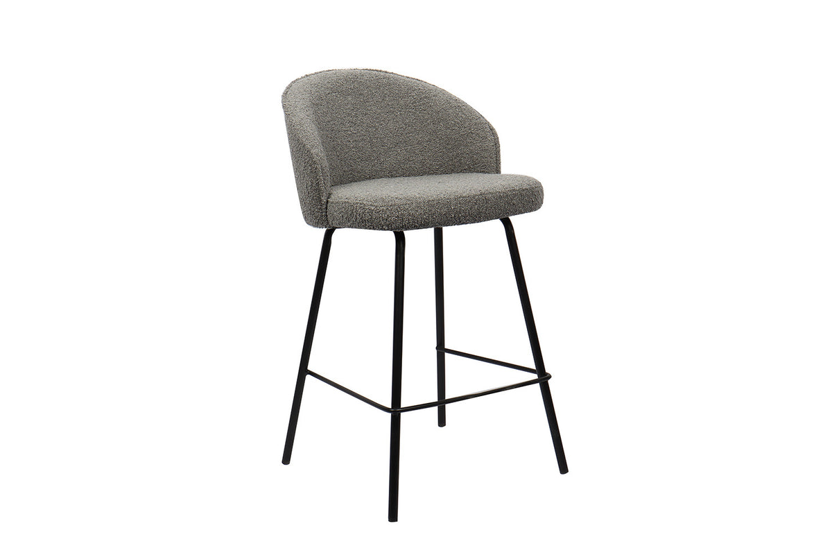 Counterstoel June Bouclé Grijs – breedte 52 cm, diepte 51 cm en hoogte 87 cm – aanzicht 4
