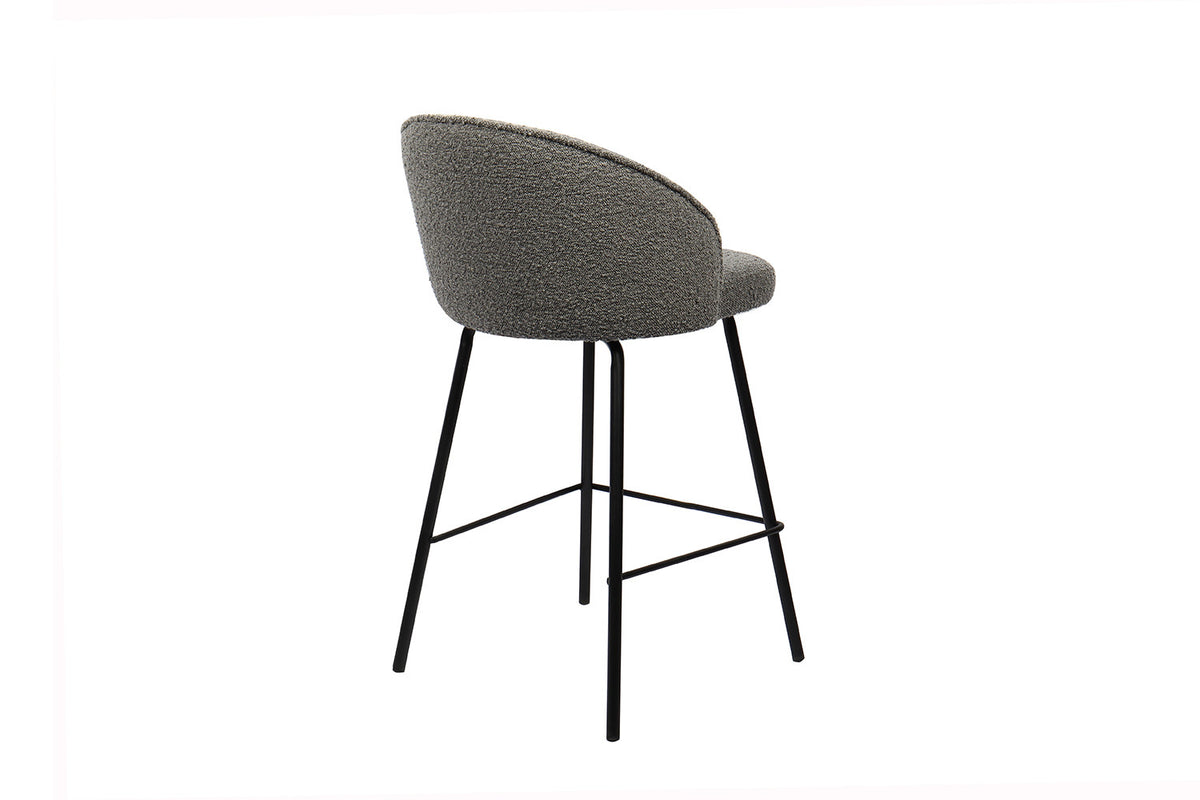 Counterstoel June Bouclé Grijs – breedte 52 cm, diepte 51 cm en hoogte 87 cm – aanzicht 6