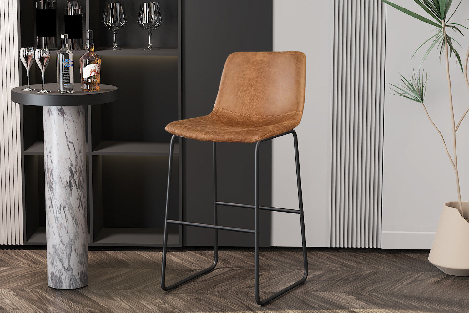 SALE - Counterstoel 'Mancia' PU Ote Topper 02 Cognac - afbeelding 2