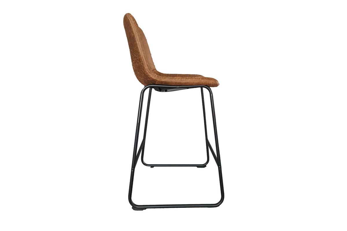 Counterstoel Mancia PU Cognac – breedte 48 cm, diepte 56 cm en hoogte 93 cm – aanzicht 5