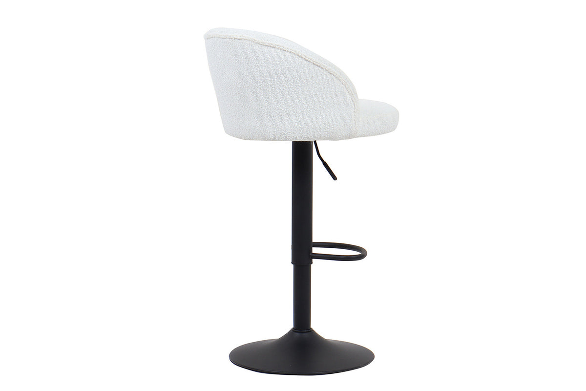 Barstoel Arda Bouclé Wit – breedte 49 cm, diepte 46 cm en hoogte 86/107 cm – aanzicht 6