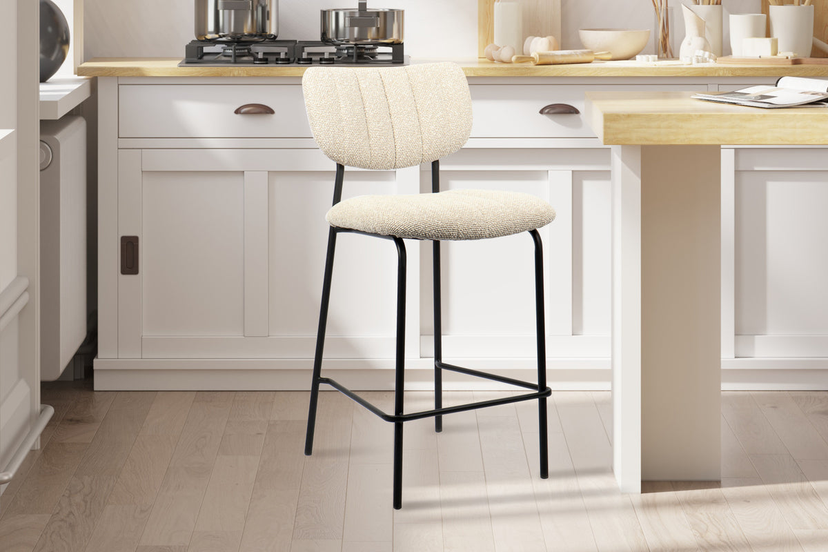 Counterstoel Antura Stof Beige – breedte 46 cm, diepte 53 cm en hoogte 97 cm – aanzicht 2