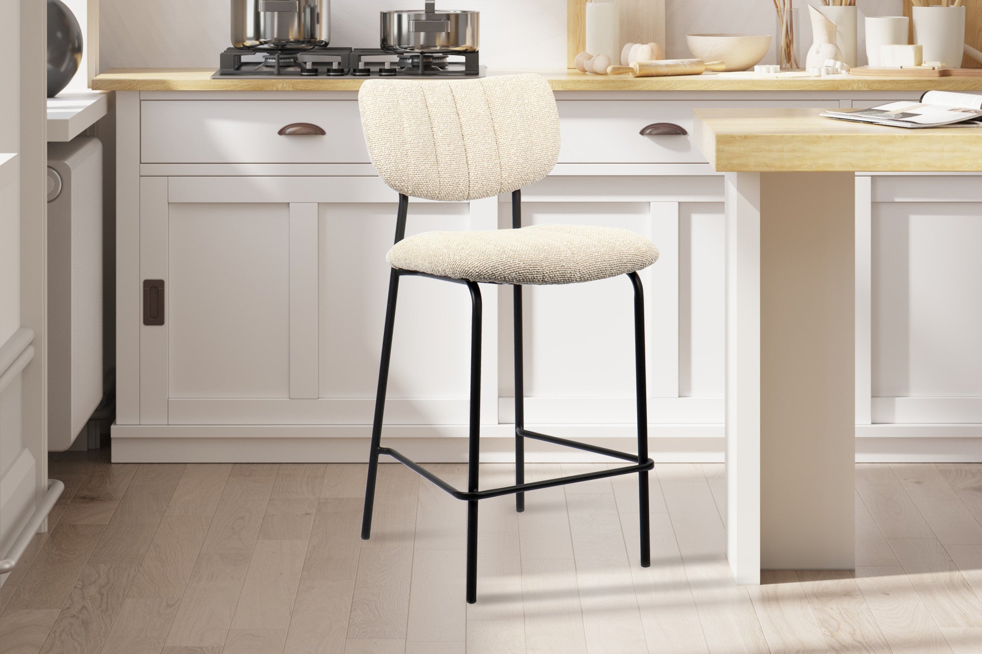 SALE - Counterstoel 'Antura' Stof Ote Lisa 110 Beige - afbeelding 2