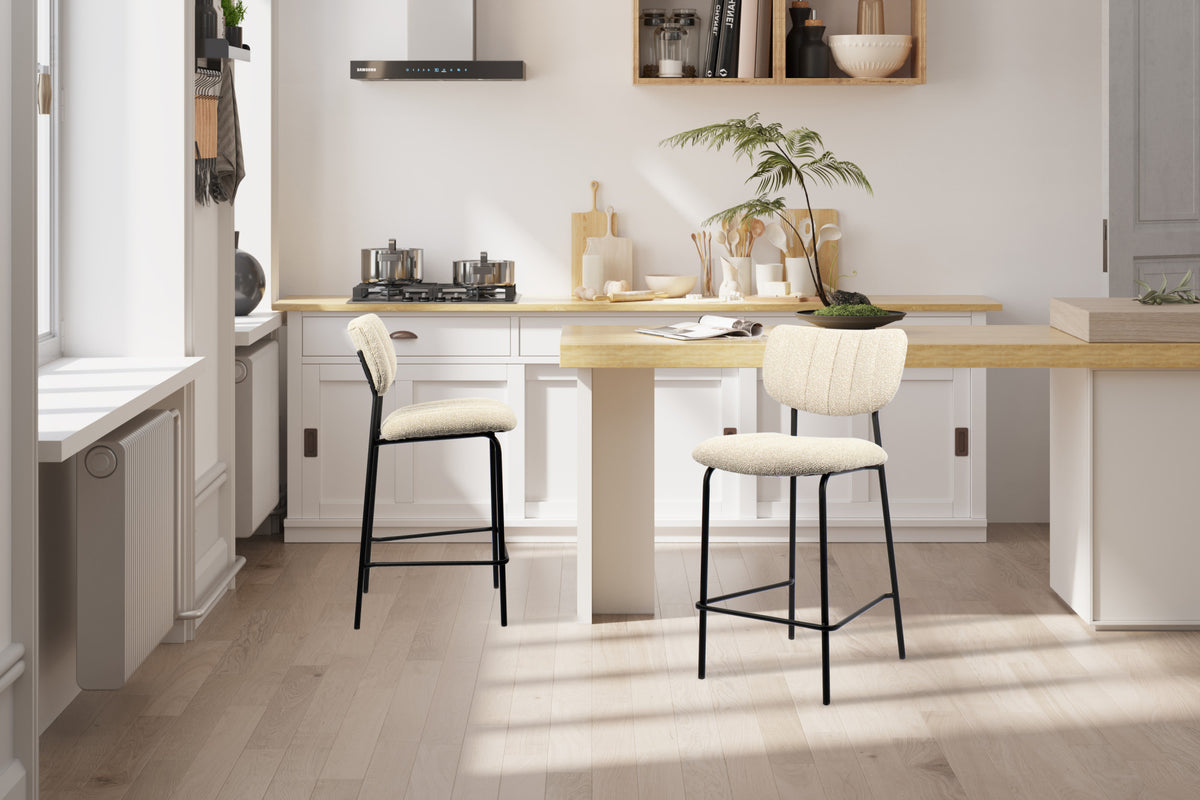 Counterstoel Antura Stof Beige – breedte 46 cm, diepte 53 cm en hoogte 97 cm – aanzicht 3