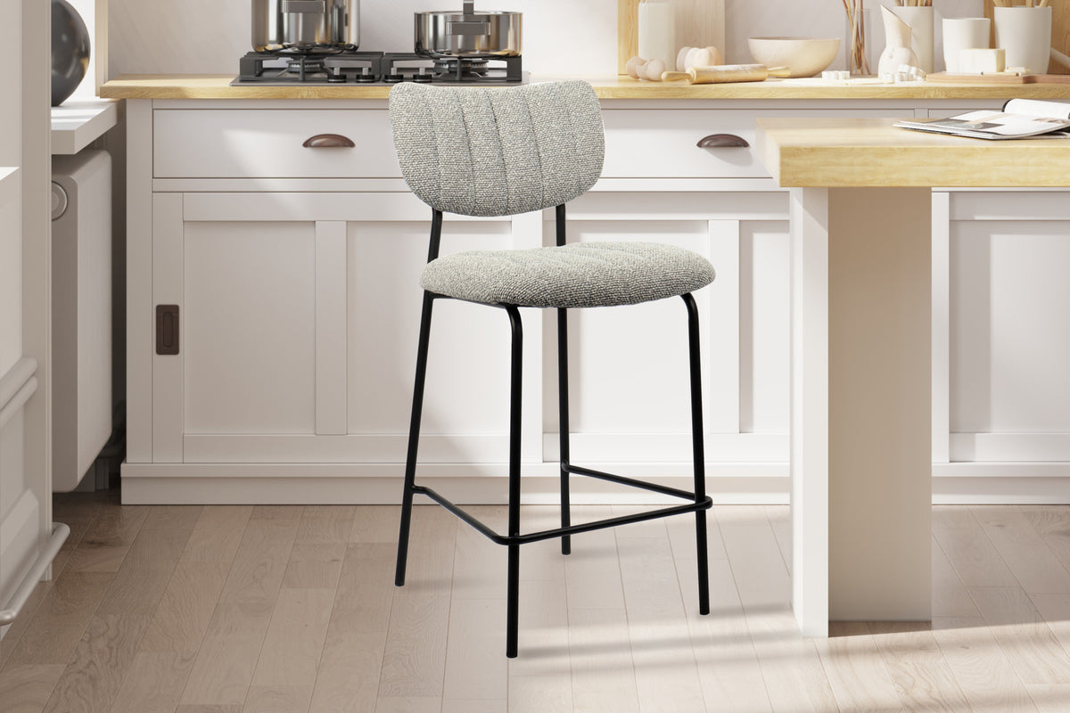 Counterstoel Antura Stof Lichtgrijs – breedte 46 cm, diepte 53 cm en hoogte 97 cm – aanzicht 2