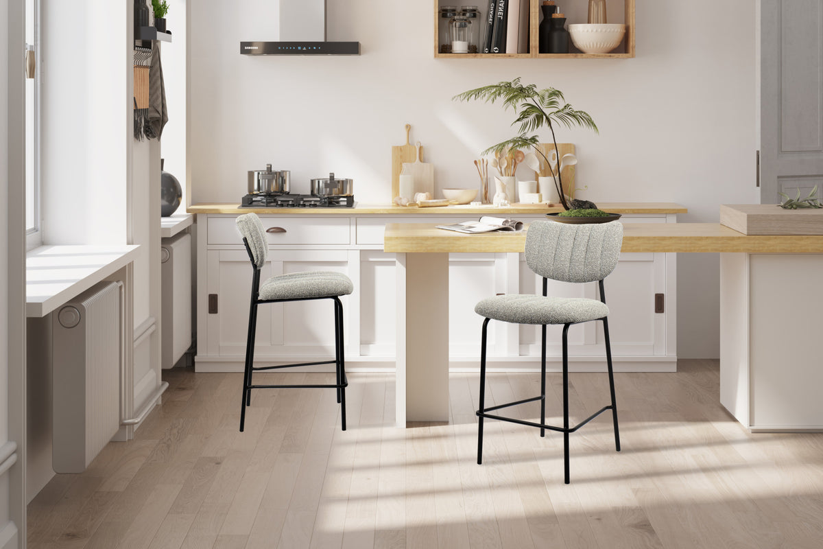 Counterstoel Antura Stof Lichtgrijs – breedte 46 cm, diepte 53 cm en hoogte 97 cm – aanzicht 3