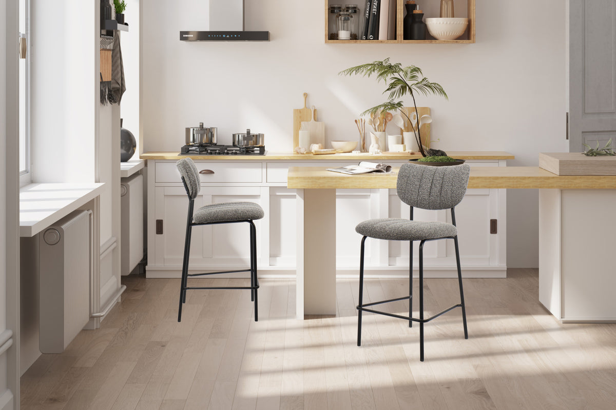Counterstoel Antura Stof Donkergrijs – breedte 46 cm, diepte 53 cm en hoogte 97 cm – aanzicht 3