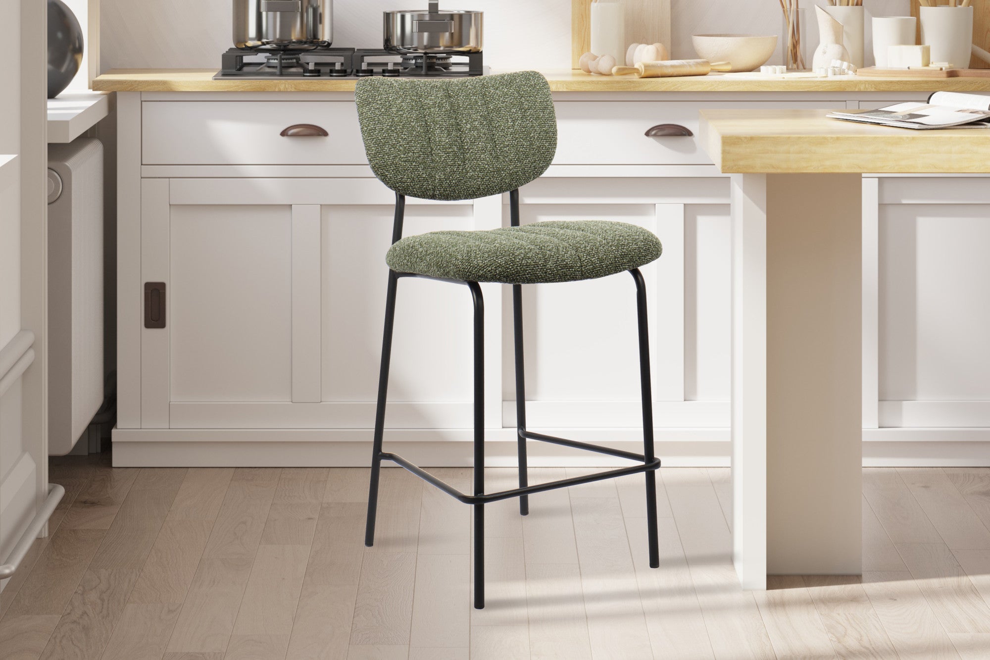 SALE - Counterstoel 'Antura' Stof Ote Lisa 356 Groen - afbeelding 2