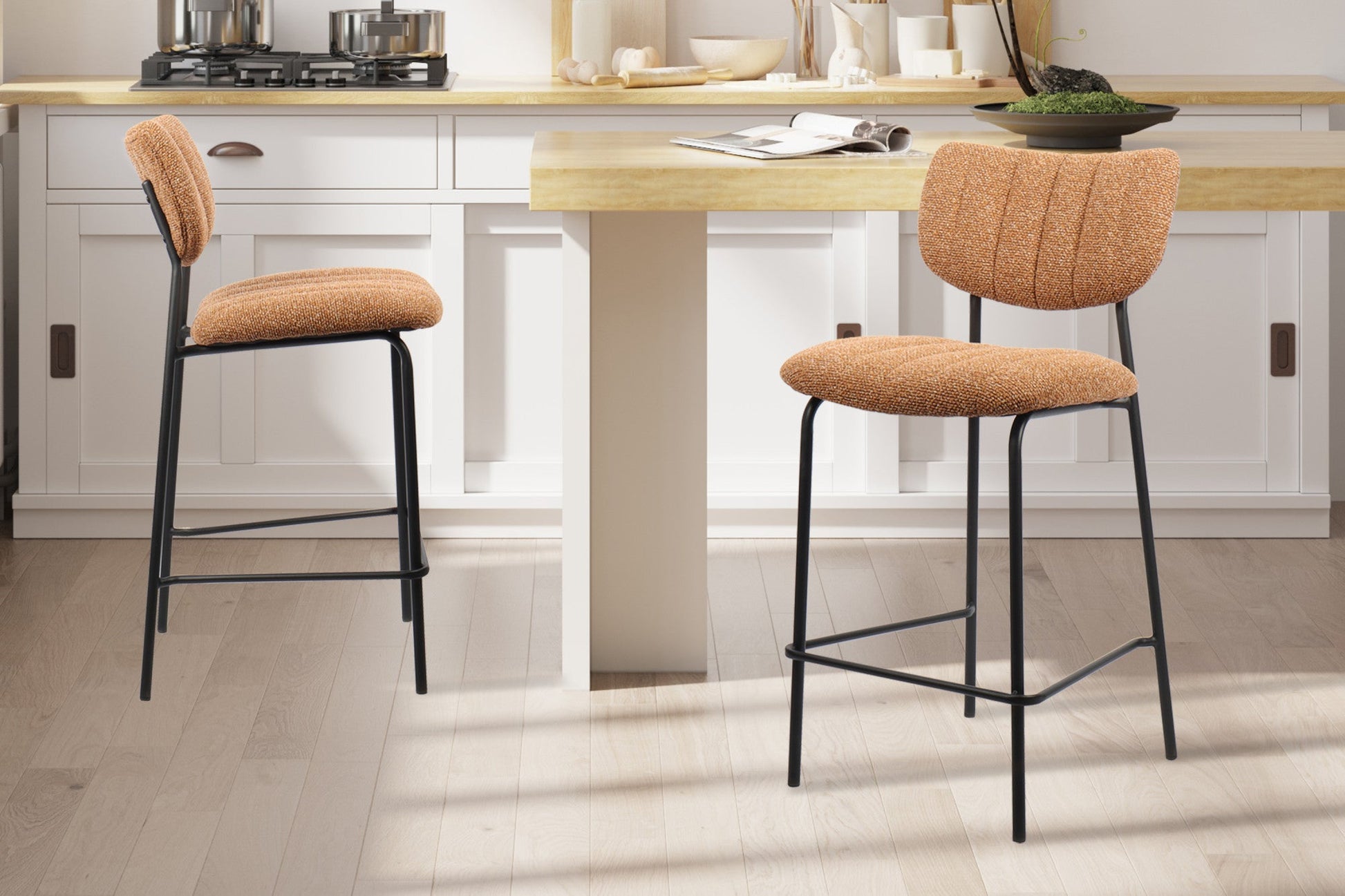 SALE - Counterstoel 'Antura' Stof Ote Lisa 251 Oranje – Rousseau 5635-6