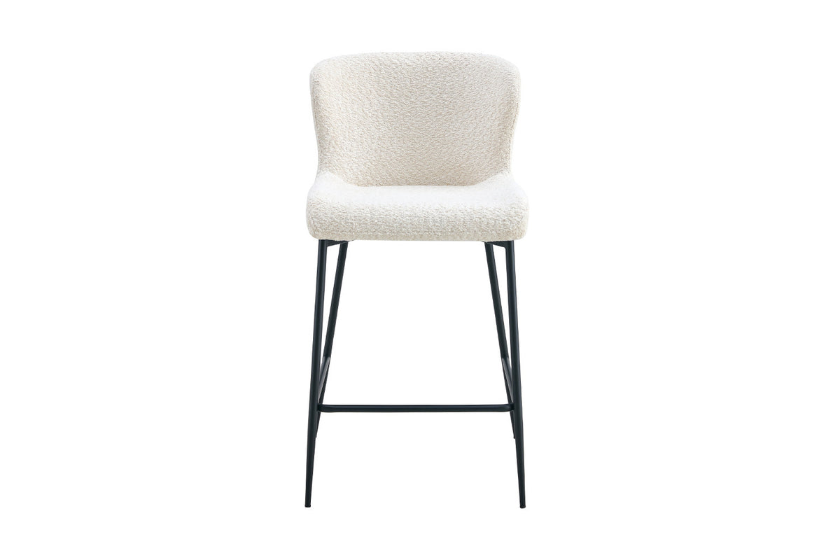 Counterstoel Lisa Bouclé Ecru – breedte 51.5 cm, diepte 56 cm en hoogte 96.5 cm – aanzicht 4