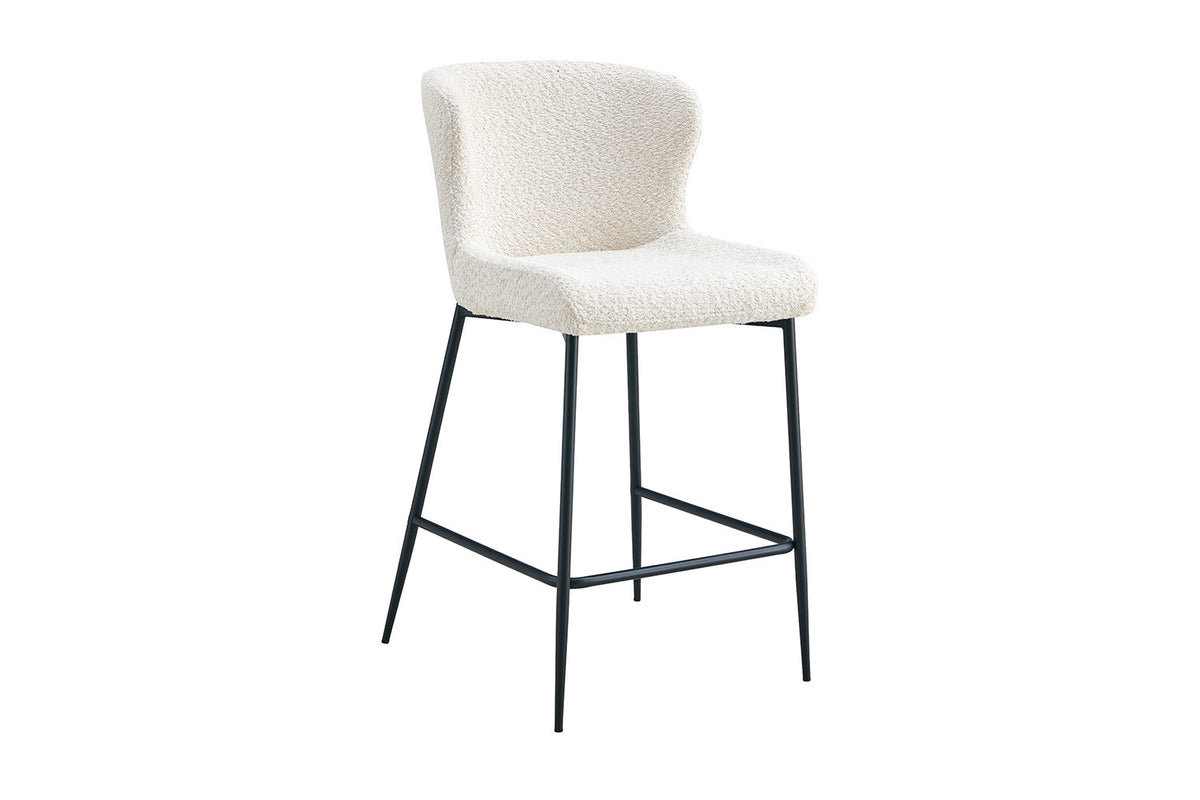 Counterstoel Lisa Bouclé Ecru – breedte 51.5 cm, diepte 56 cm en hoogte 96.5 cm – aanzicht 5