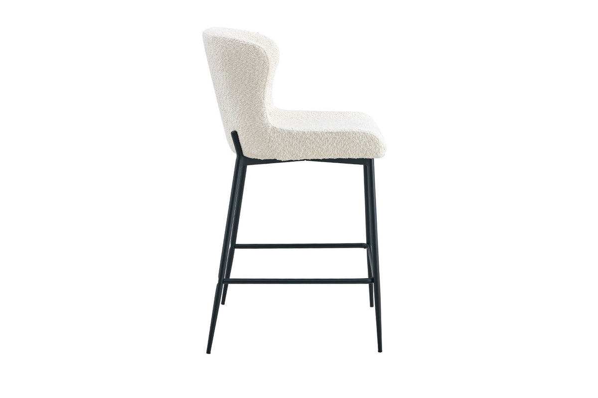 Counterstoel Lisa Bouclé Ecru – breedte 51.5 cm, diepte 56 cm en hoogte 96.5 cm – aanzicht 6
