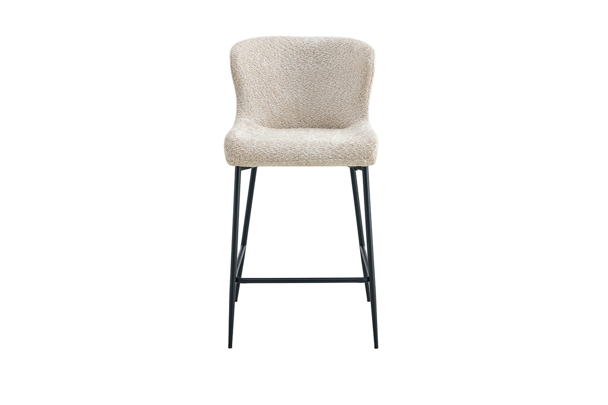Counterstoel Lisa Bouclé Beige – breedte 51.5 cm, diepte 56 cm en hoogte 96.5 cm – aanzicht 4
