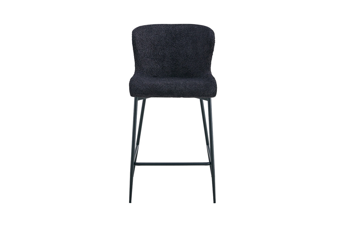 Counterstoel Lisa Bouclé Donkergrijs – breedte 51.5 cm, diepte 56 cm en hoogte 96.5 cm – aanzicht 4