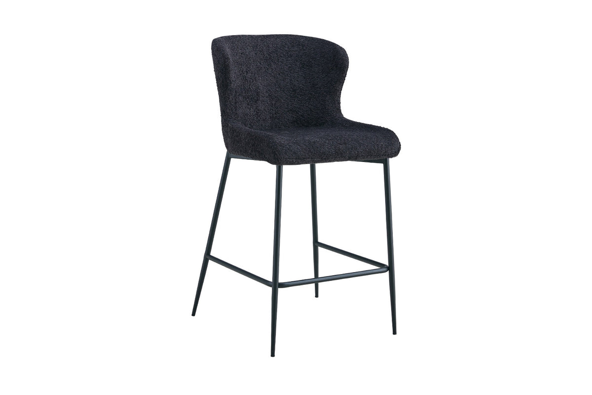 Counterstoel Lisa Bouclé Donkergrijs – breedte 51.5 cm, diepte 56 cm en hoogte 96.5 cm – aanzicht 5