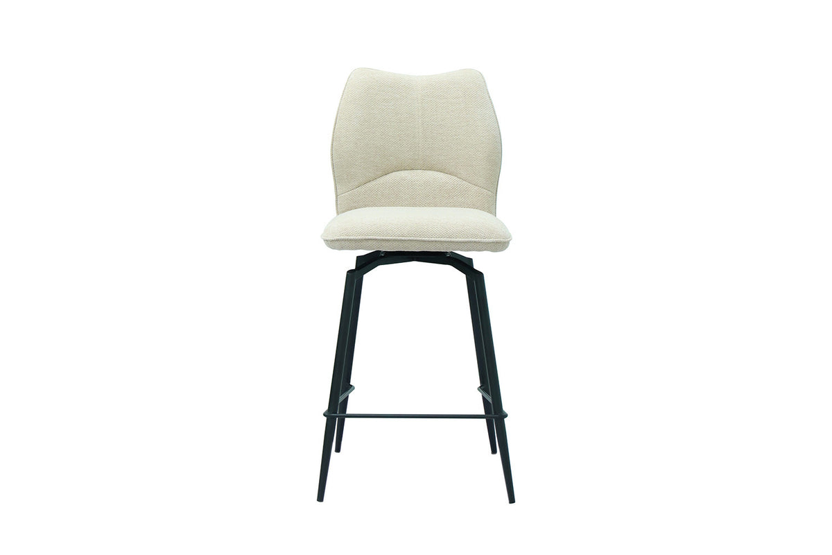 Counterstoel Lara Stof Draaibaar Ecru – breedte 48 cm, diepte 56 cm en hoogte 103 cm – aanzicht 5