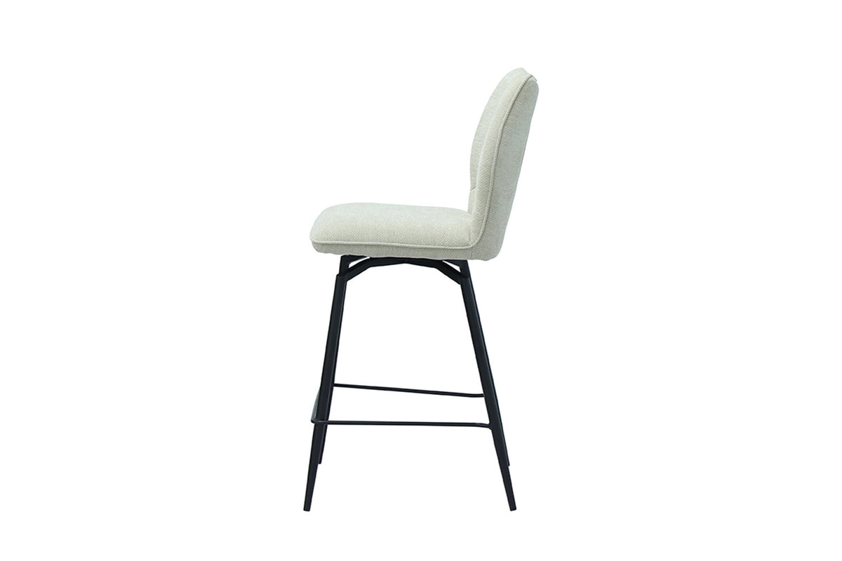 Counterstoel Lara Stof Draaibaar Ecru – breedte 48 cm, diepte 56 cm en hoogte 103 cm – aanzicht 6