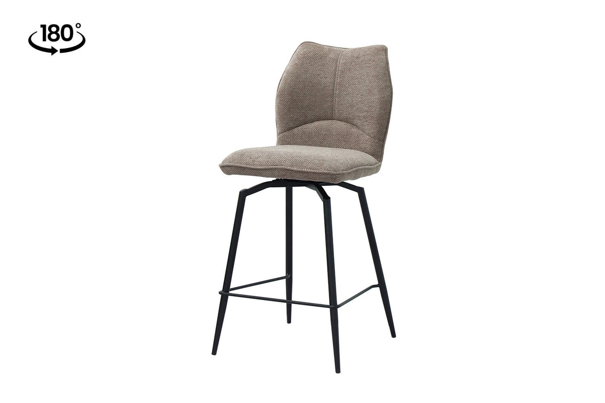 Counterstoel Lara Stof Draaibaar Zand – breedte 48 cm, diepte 56 cm en hoogte 103 cm – aanzicht 5