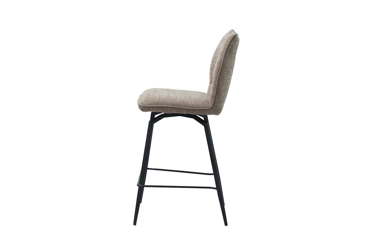 Counterstoel Lara Stof Draaibaar Zand – breedte 48 cm, diepte 56 cm en hoogte 103 cm – aanzicht 6