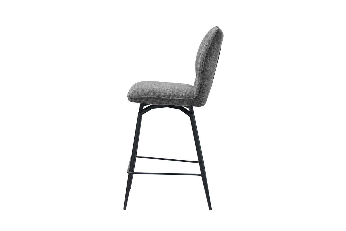 Counterstoel Lara Stof Draaibaar Grijs – breedte 48 cm, diepte 56 cm en hoogte 103 cm – aanzicht 6