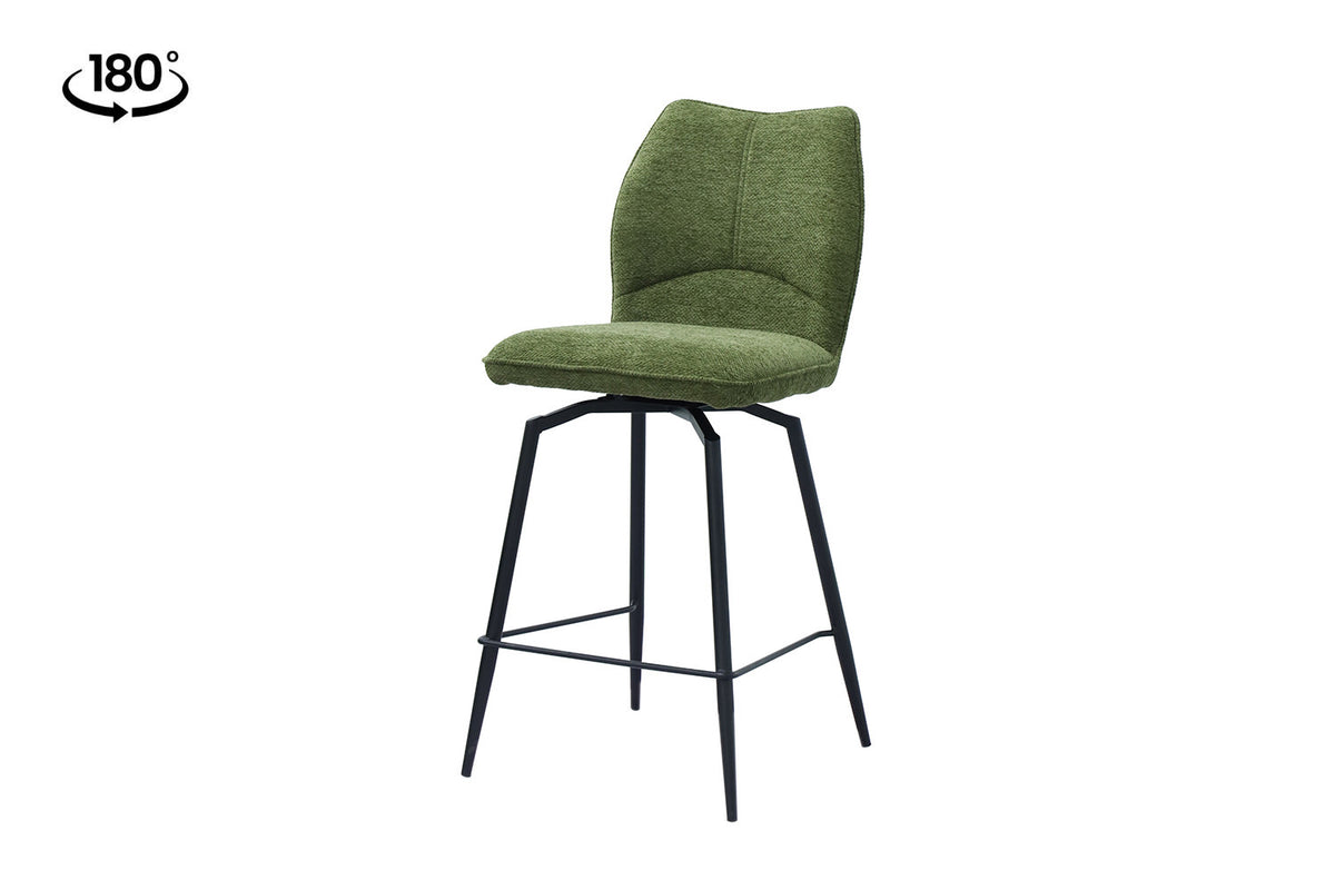 Counterstoel Lara Stof Draaibaar Groen – breedte 48 cm, diepte 56 cm en hoogte 103 cm – aanzicht 4