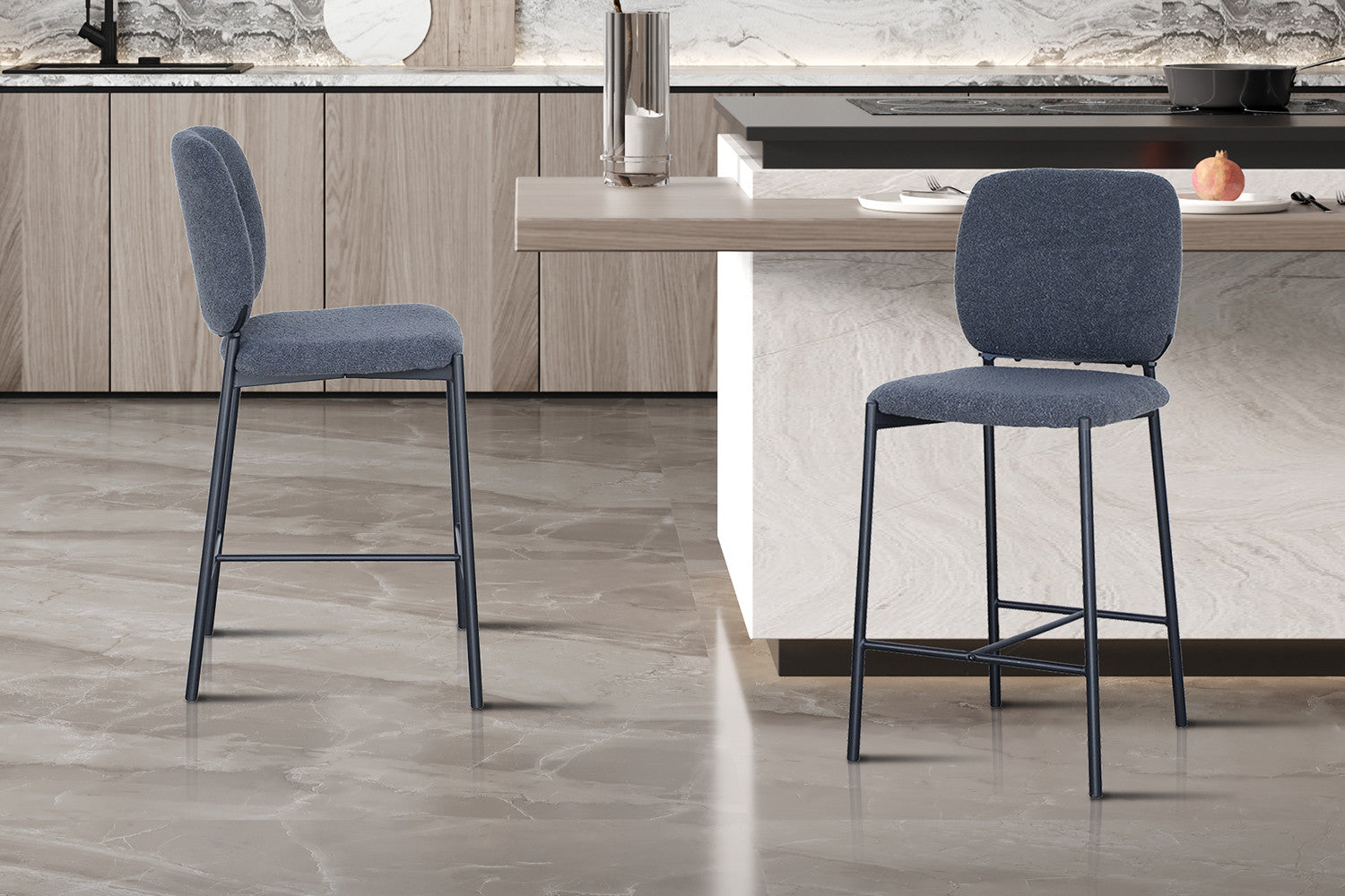SALE - Counterstoel 'Sophia' Stof Donkergrijs – Rousseau 5650-3