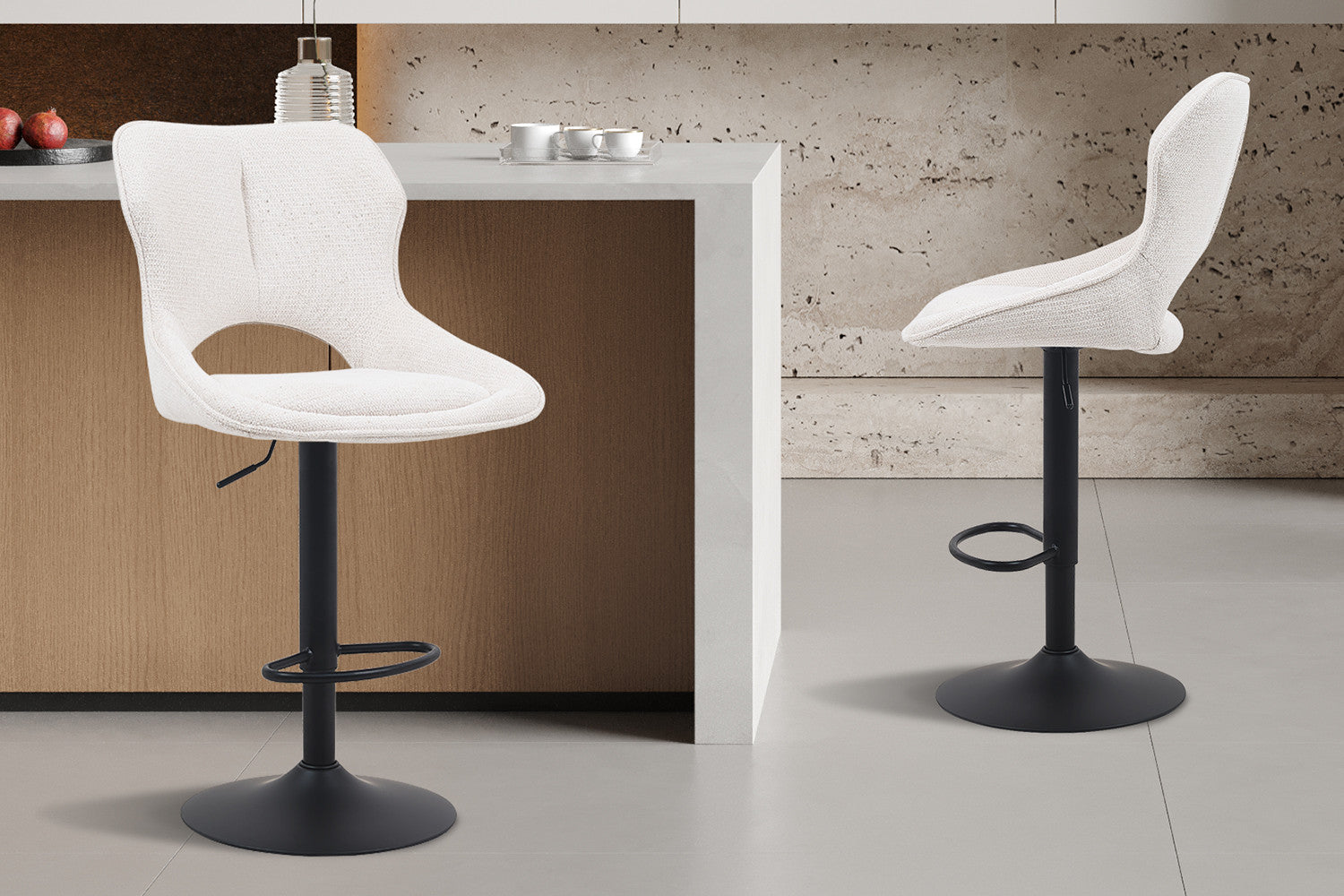 NEW - Barstoel 'Mori' Stof Ote Share 101 Beige – Rousseau 5660-1