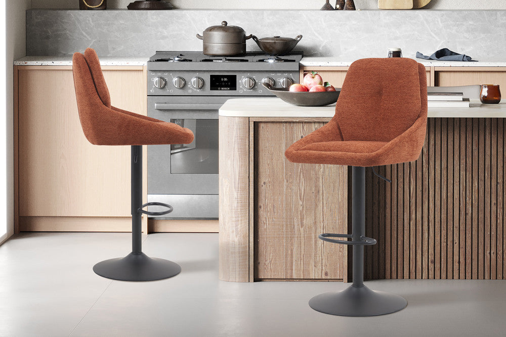 NEW - Barstoel 'Sabine' Stof Ote Sea 500 Draaibaar Roest – Rousseau 5665-5