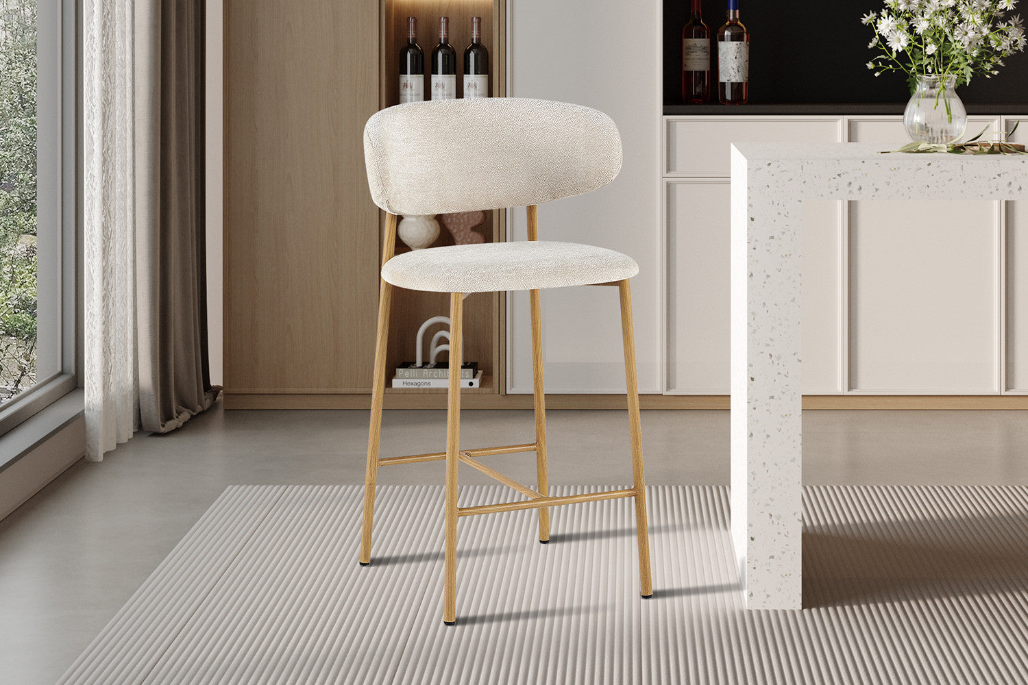 NEW - Counterstoel 'Coco' Naturel - Stof Raven 24 Beige - afbeelding 2