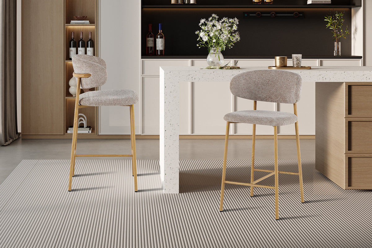 Counterstoel Coco Naturel - Stof Zand – aanzicht 3