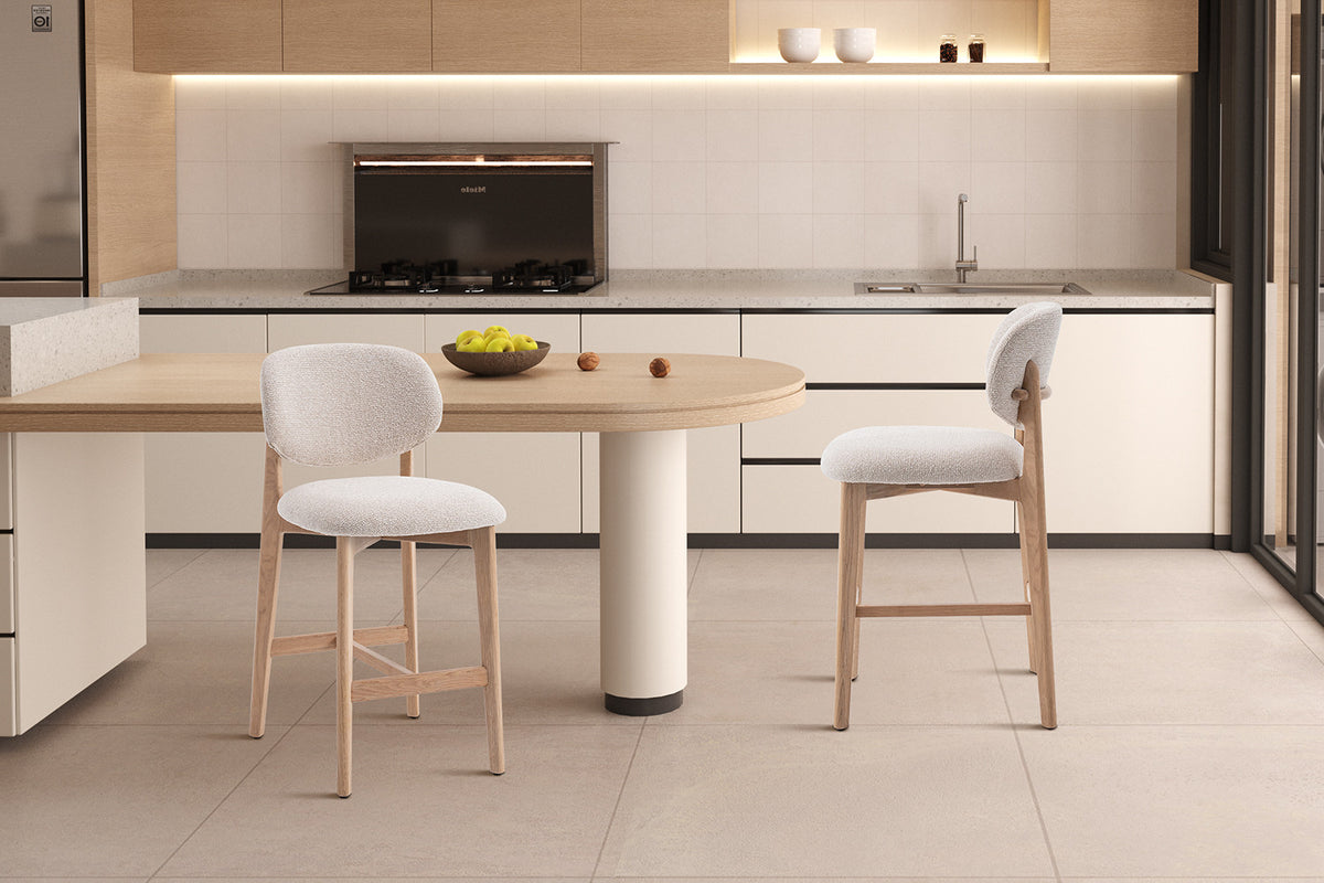 NEW - Counterstoel 'Carmen' Naturel Eik Ote Milan 103 Beige Gemonteerd - afbeelding 2