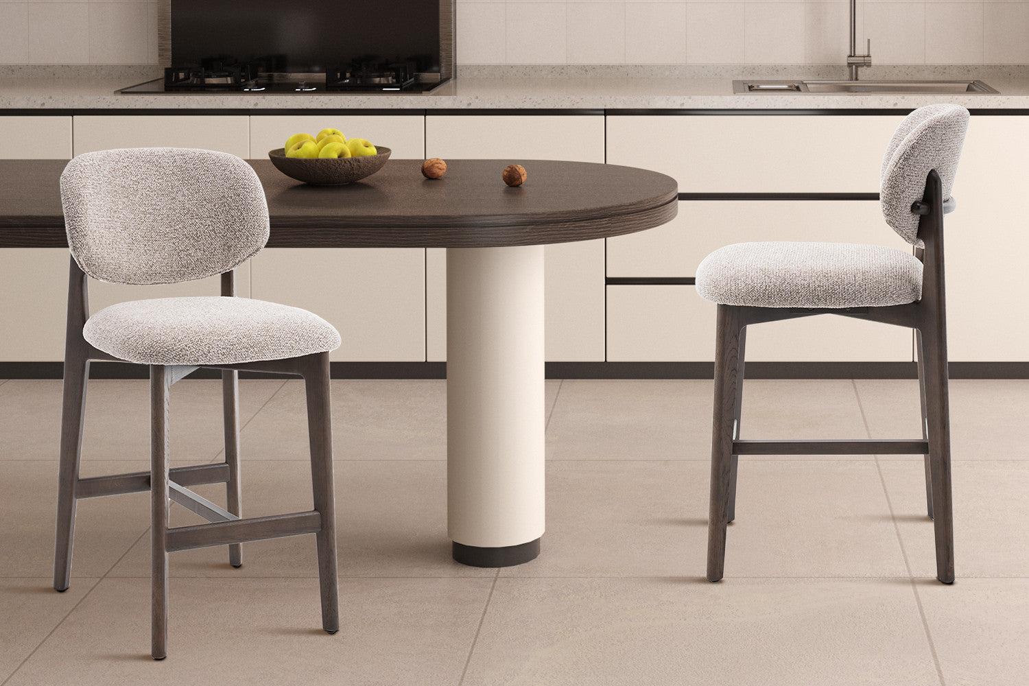 NEW - Counterstoel 'Carmen' Gerookte Eik Ote Milan 130 Zand Gemonteerd – Rousseau 5685-2