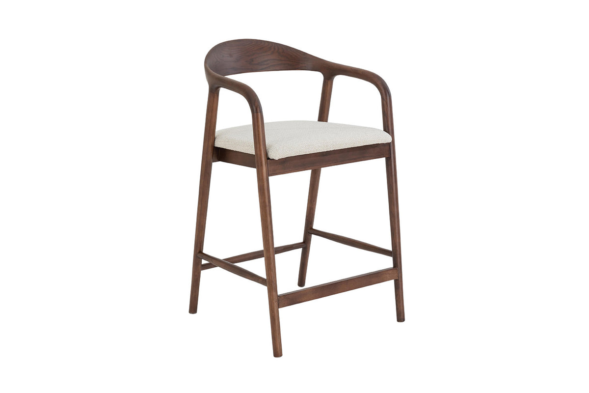 Counterstoel Claire Essenh. Walnoot Milan 103 Beige Gemonteerd – aanzicht 5