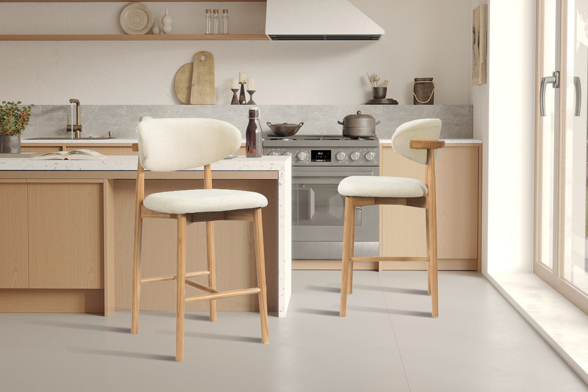 Counterstoel Clara Essenhout Naturel - Beige – aanzicht 3