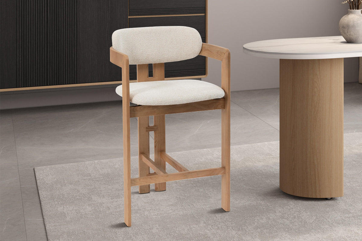 Counterstoel Camille Essenhout Naturel Beige – aanzicht 2