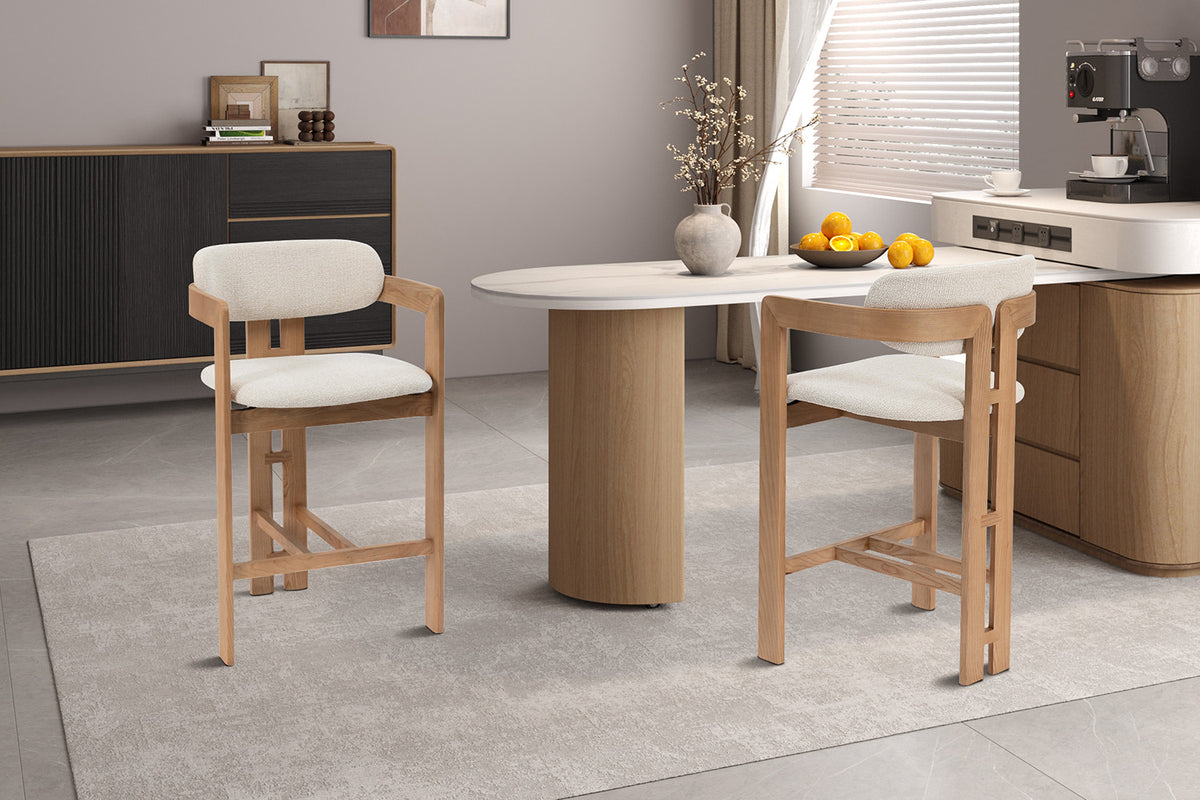 Counterstoel Camille Essenhout Naturel Beige – aanzicht 3