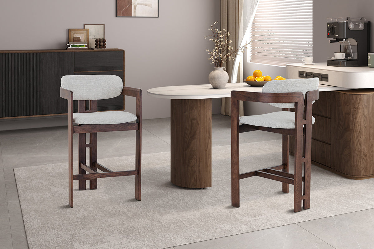 Counterstoel Camille Essenhout Walnoot Beige – aanzicht 3