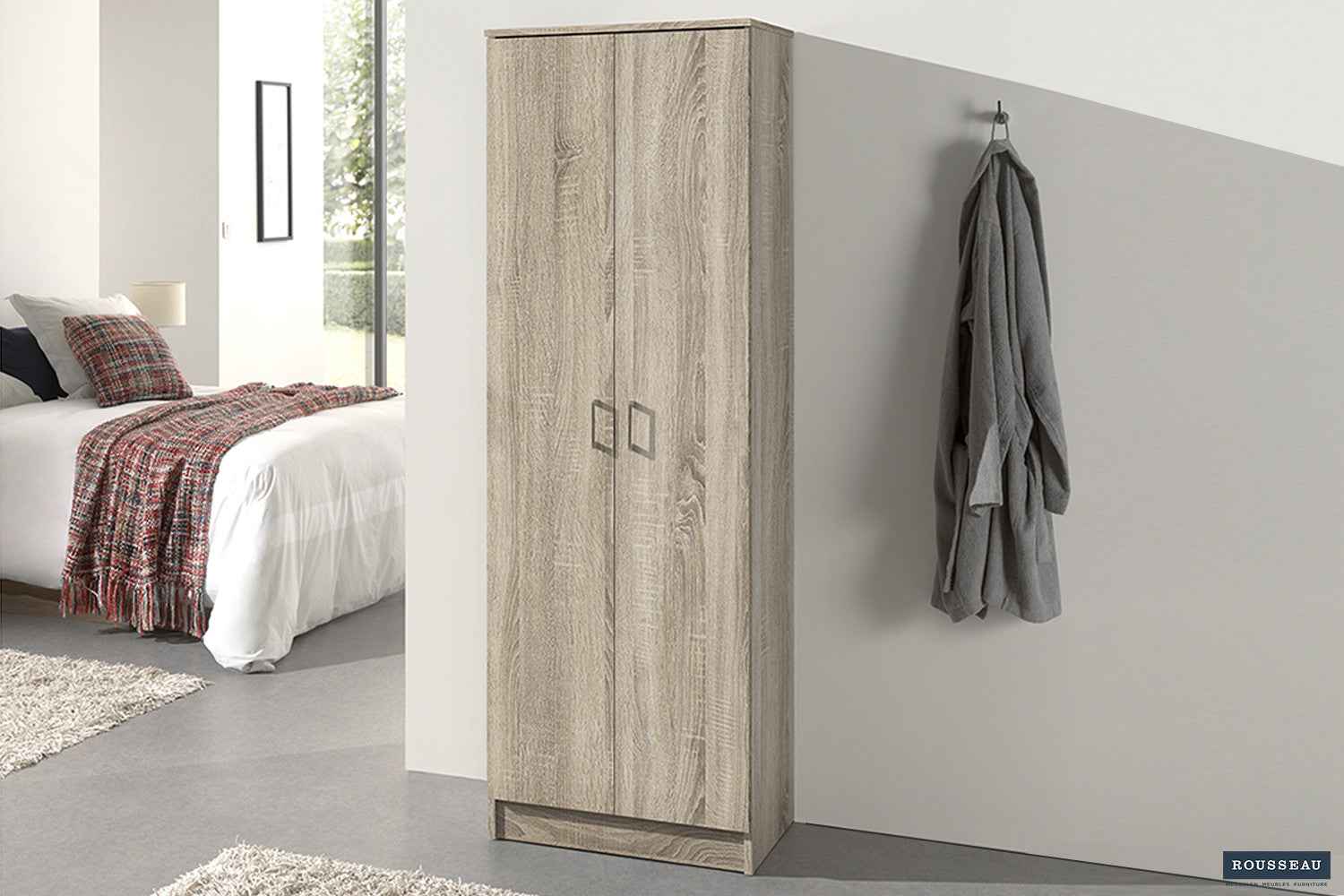 Opbergkast 'Ray' 2 deuren en 4 legplanken Sonoma – Rousseau 6403-2