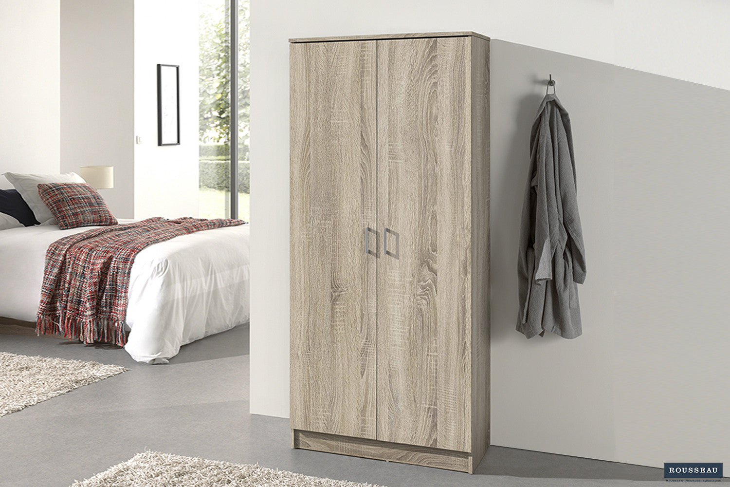 Opbergkast 'Ray' 2 deuren en 4 legplanken Sonoma – Rousseau 6405-2