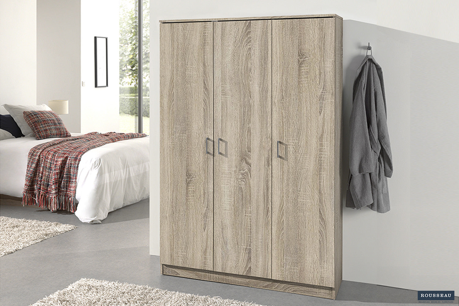 Opbergkast 'Ray' 3 deuren en 4 legplanken Sonoma – Rousseau 6410-2