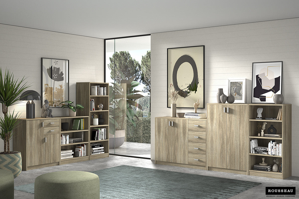 SALE - Boekenkast 'Space' 2 legplanken Sonoma - afbeelding 3