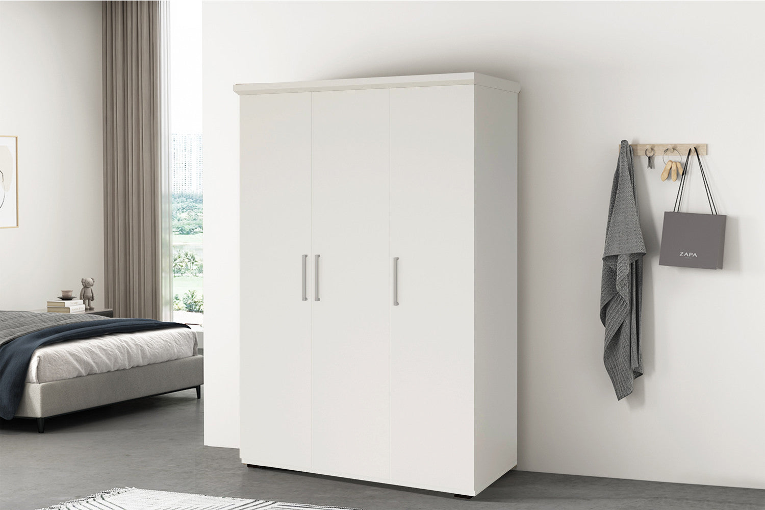 NEW - Kledingkast 'Mike' 3 deuren Wit – Rousseau 6710-1